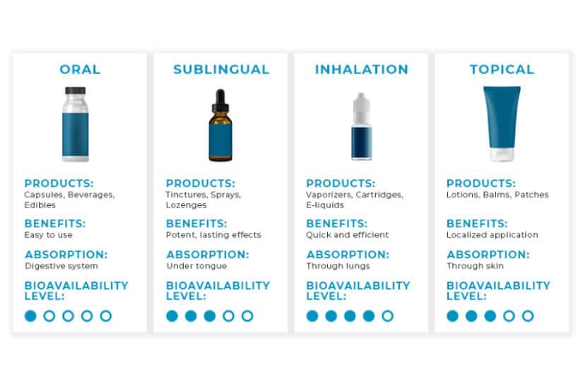 Bioavailability of CBD products chart